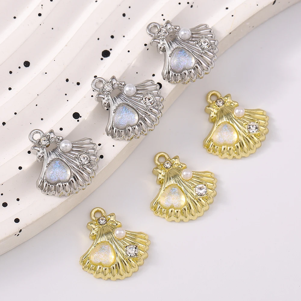 

5pcs Fashion Gemstone Pearl Shell Pendants Charms for Jewelry Making Necklace Earrings Bracelet DIY Handmade Accessories