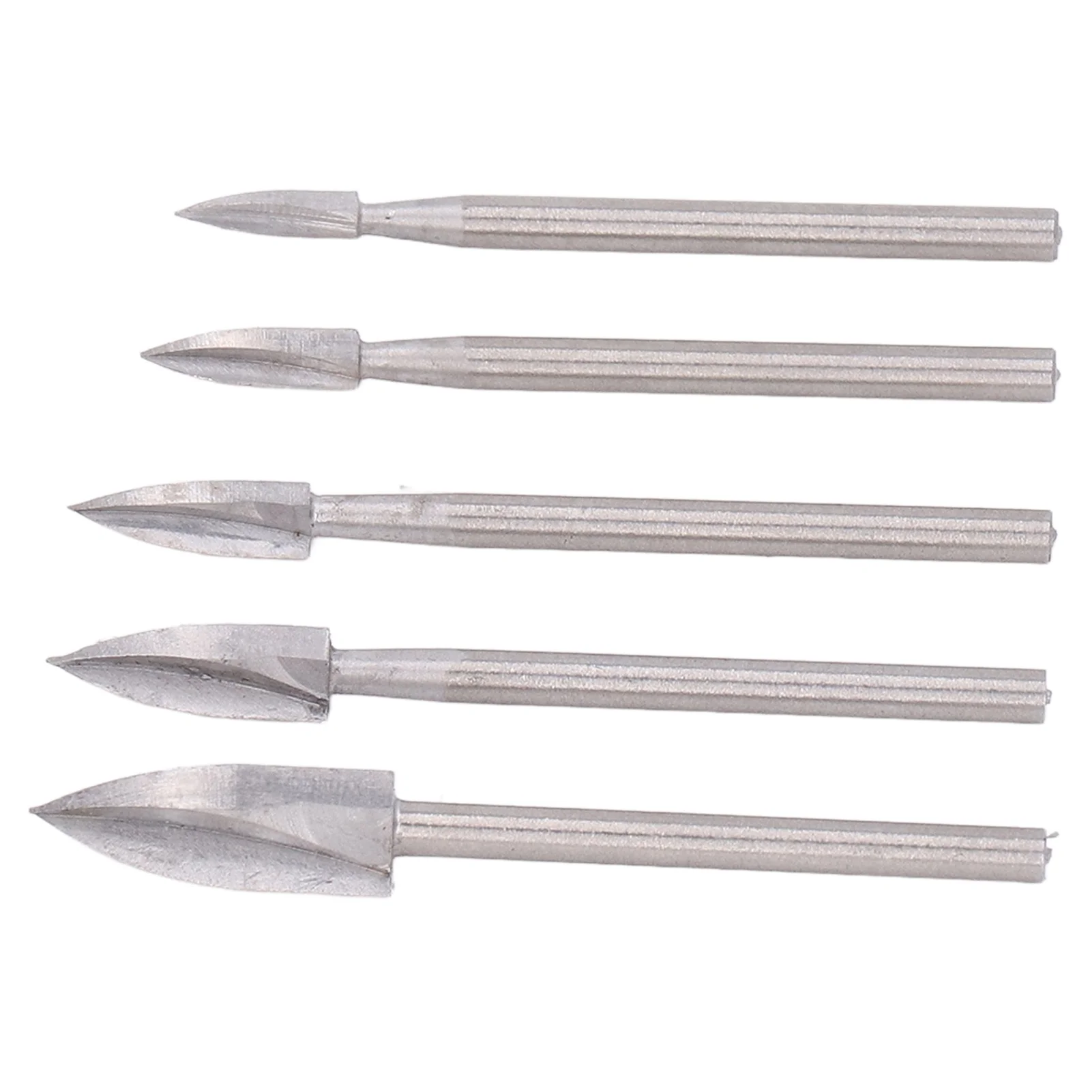 5PCS 3 Flute Wood Carving Knife High Speed Steel Engraving Grinding Drills for Woodworking
