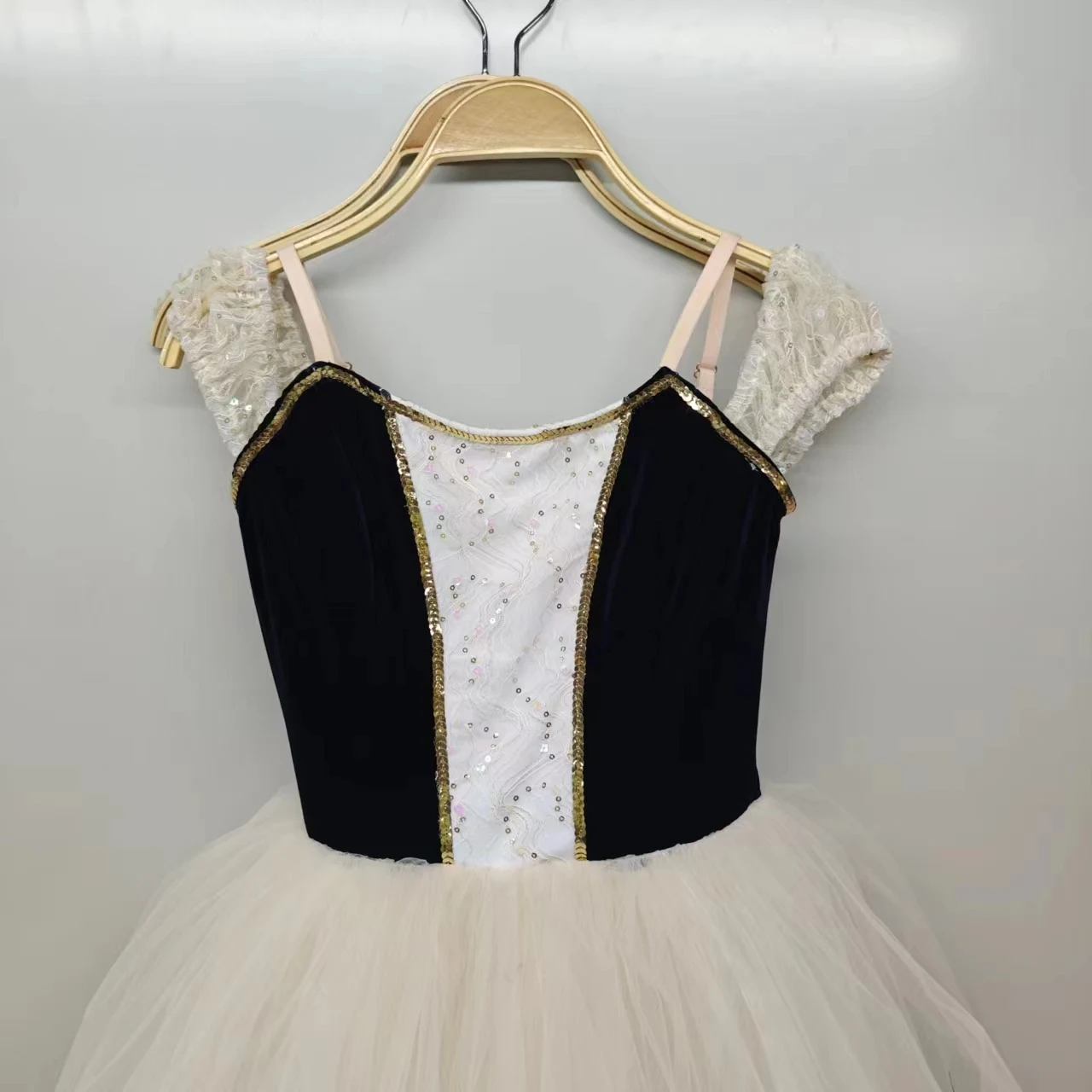 Vestido de Ballet largo blanco y negro con variación de graduación profesional para niñas, ropa de rendimiento privada personalizada