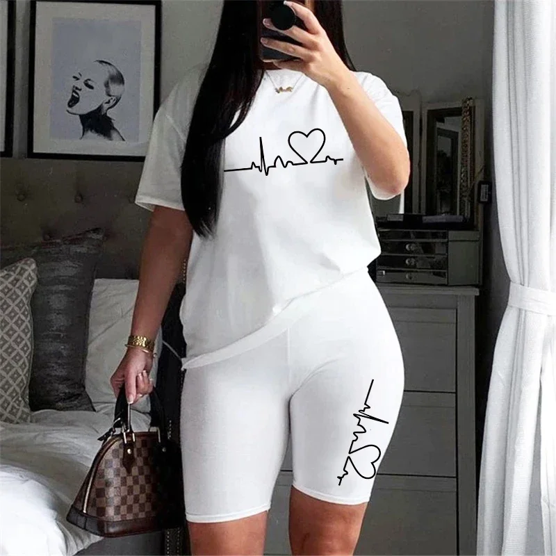 Hot Sales O-Neck Short Sleeve T-Shirt Shorts 2026 Summer Daily Wear Comfy Matching Set Women's Casual Two Piece Tracksuit