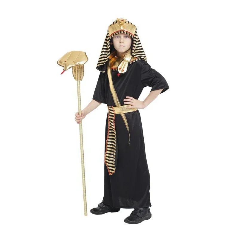 Kids Child Egypt Egyptian King Pharaoh Cosplay Costume for Boys Halloween Purim Carnival Party Mardi Gras Outfit Disfraces