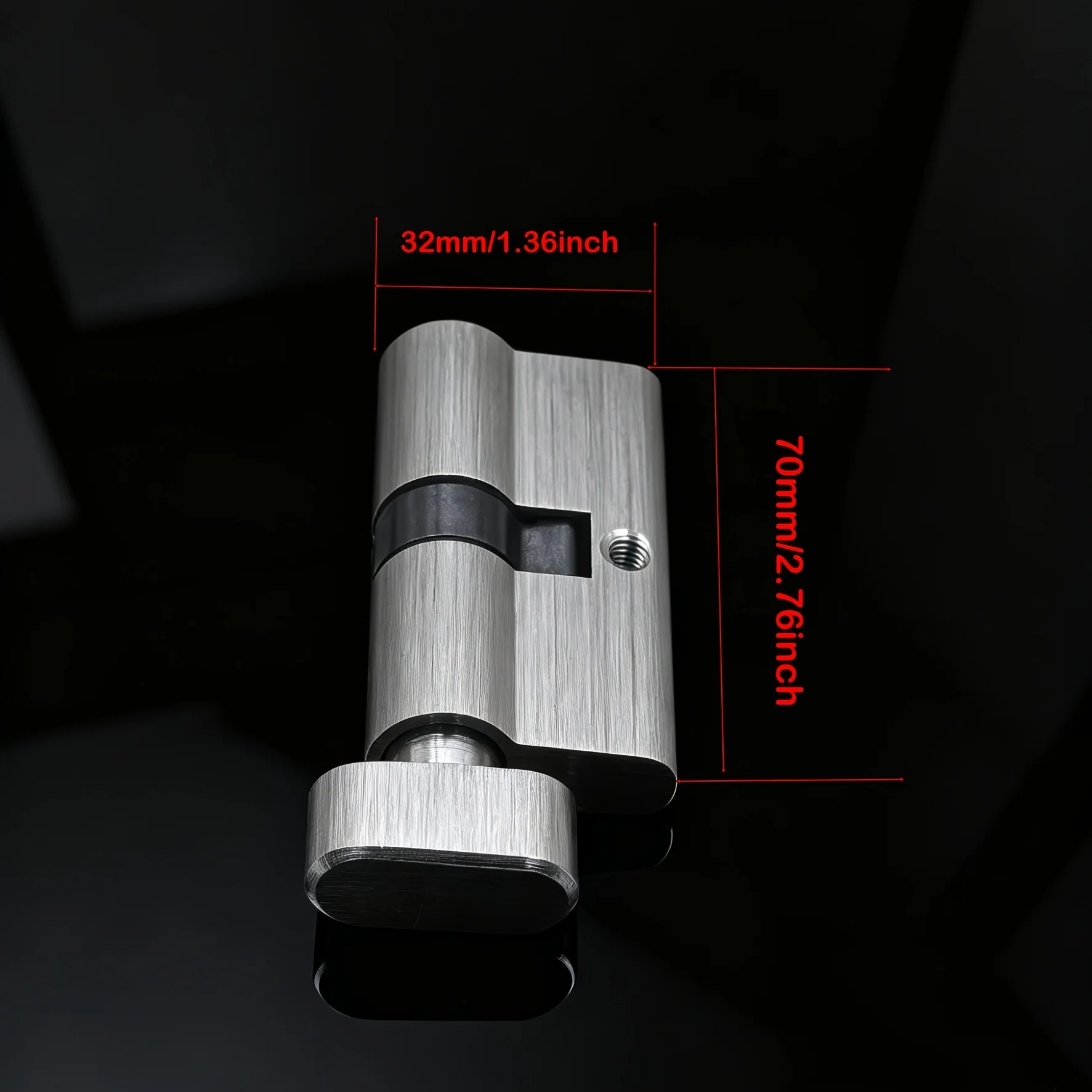 An Exquisite European Standard Size Lock Cylinder, 70Mm/32.5Mm with 3 Keys, Safe and Durable Metal Aluminum Shell with Copper Core, Lock Cylinder Surface Plated with Nickel to Effectively Protect the Cylinder, Brushed Finish Highlights the Metallic Shine, Easy to Install, Door Lock Replacement Part, a Must-Have for Renovations. view 3