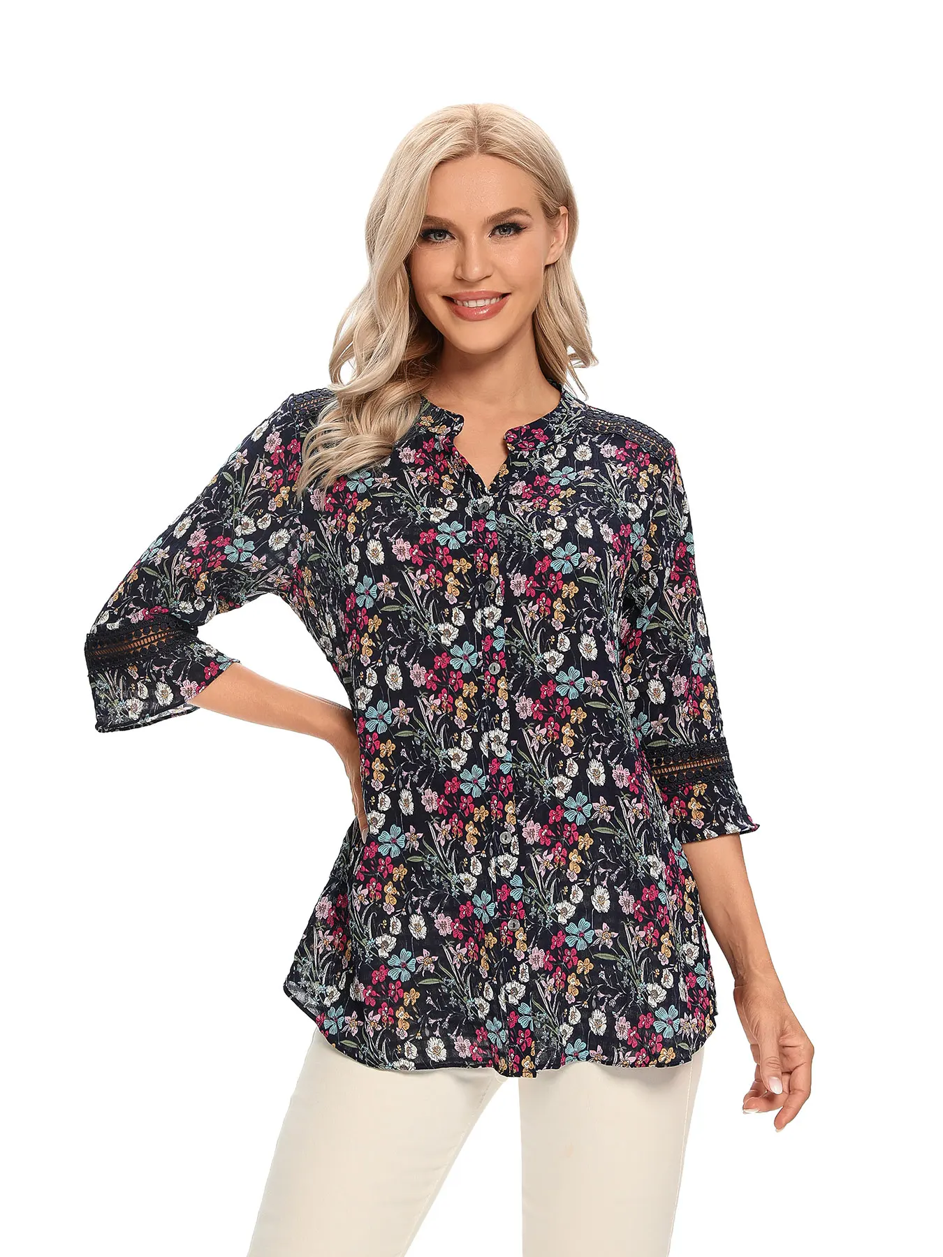 

Women Woven Fashionable Casual Shirt For Spring And Summer