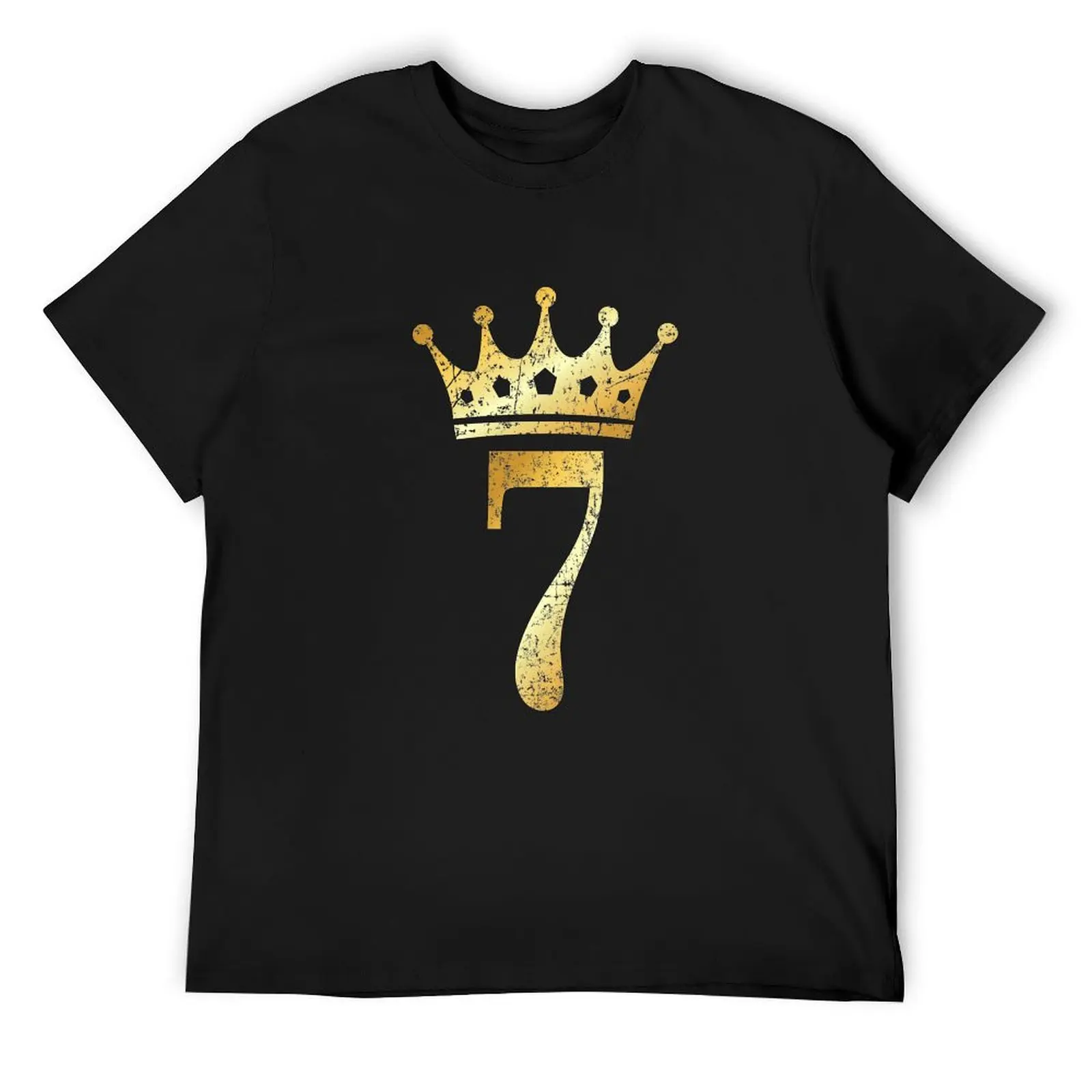 Crown Number 7 - 7th Birthday & Anniversary (Ancient Gold) T-Shirt sweat summer top quick-drying street wear clothes for men