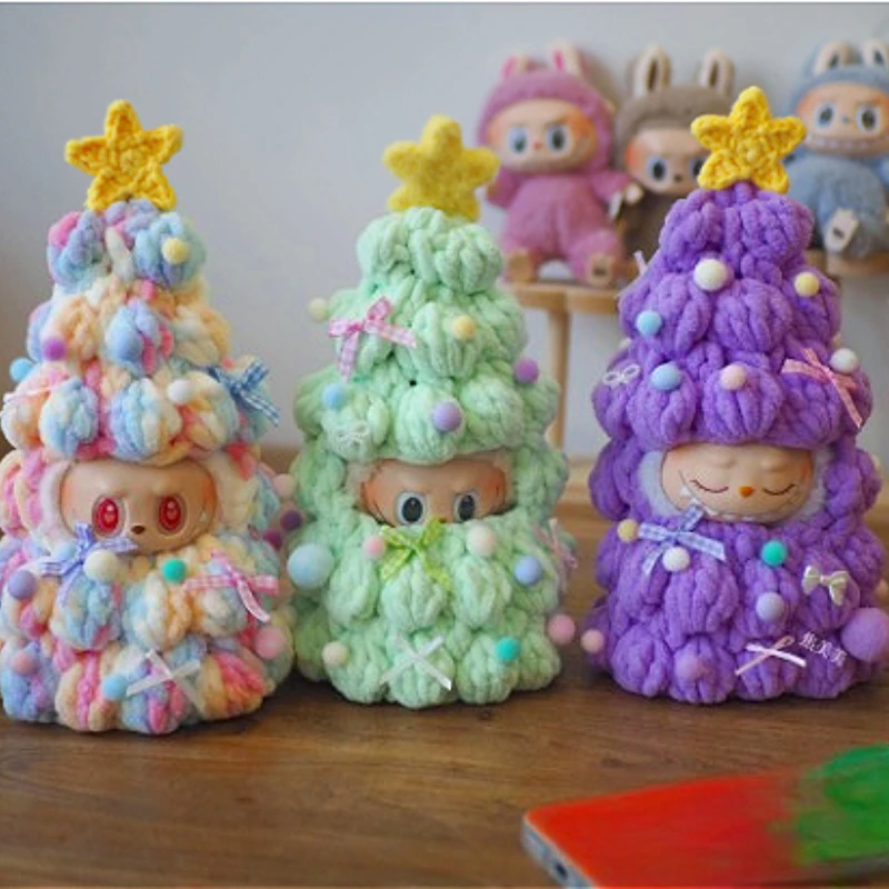 

Kawaii Christmas Tree Material Kit 3.0 Labubu Doll Festival Crochet Set Color DIY Handmade Ropa Doll Accessories