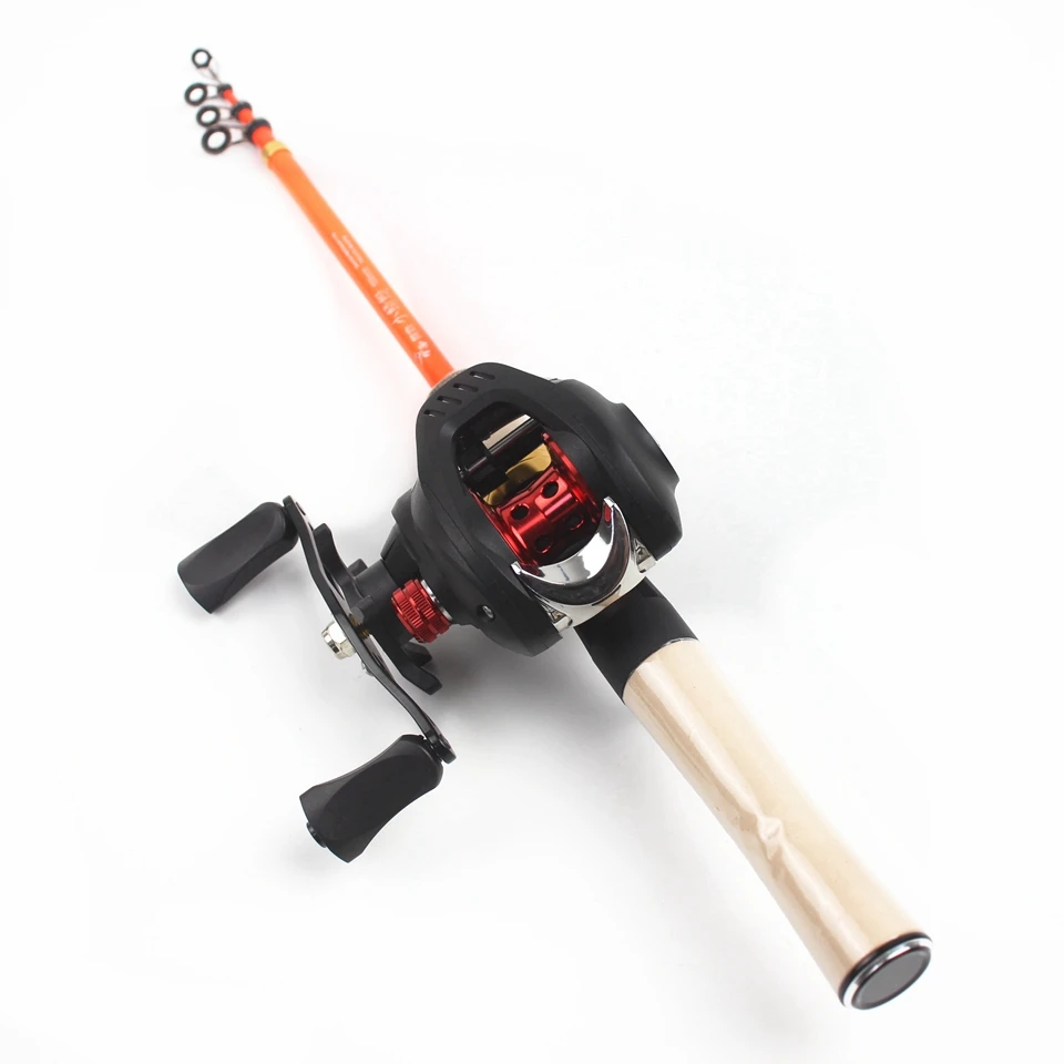 

NEW 1.5M Portable Ultra Light Travel Carbon Rod Fishing Tackle Set Ultrashort Spinning Casting Rod and Reel Combination Pesca