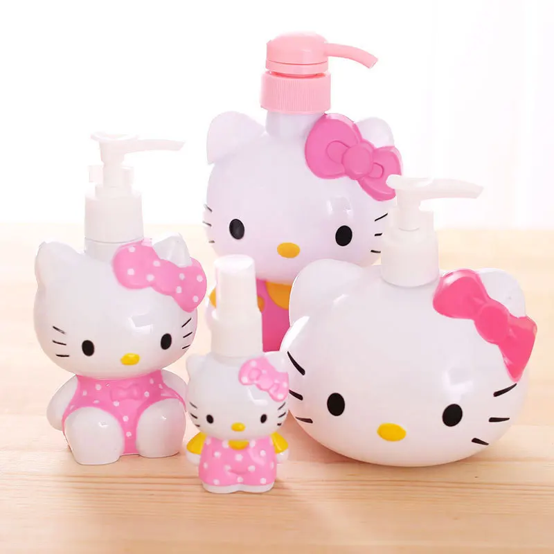 Hot Sanrio Hello Kitty Bottled Cartoon Travel Body Wash Shampoo Lotion Mouth Pressing Hand Wash Liquid Bottled Wholesale