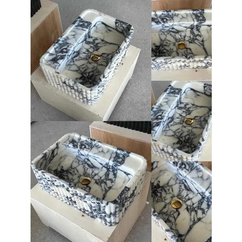 Elegant Modern Marble Bathroom Sink Villa Washbasin Stylish Countertops image 5