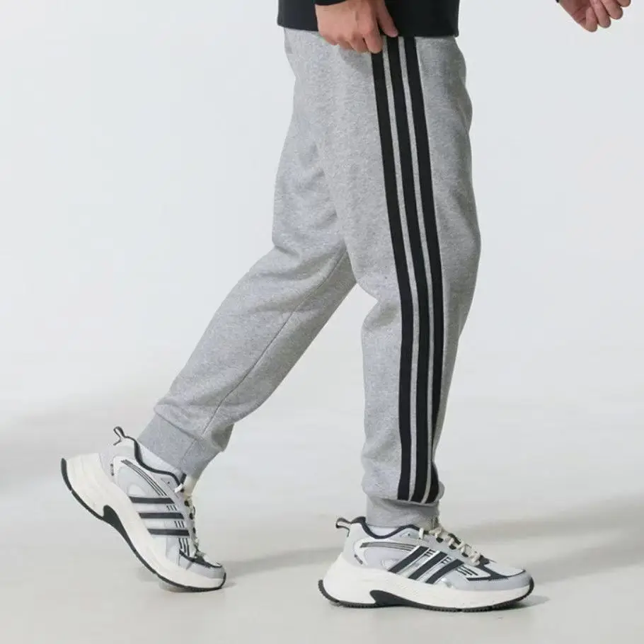 Adidas m 3S Fl Tc Pt Men's Sports Pants, Comfortable, Soft, Versatile, Simple, Casual, Striped, Mid-Waist, Jogger-Style, Knit, Medium Gray Je6318
