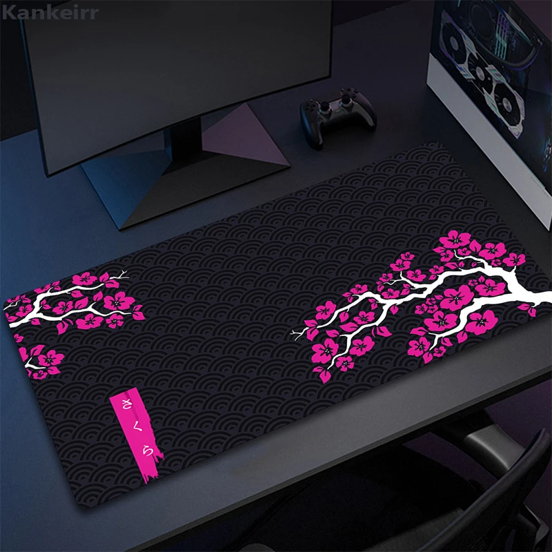 Sakura Mouse Pad Gamer Mousepads Yellow Cherry Blossom Mousepad Flower XXL Mouse Mat Large Keyboard Mat Desk Pads For Computer