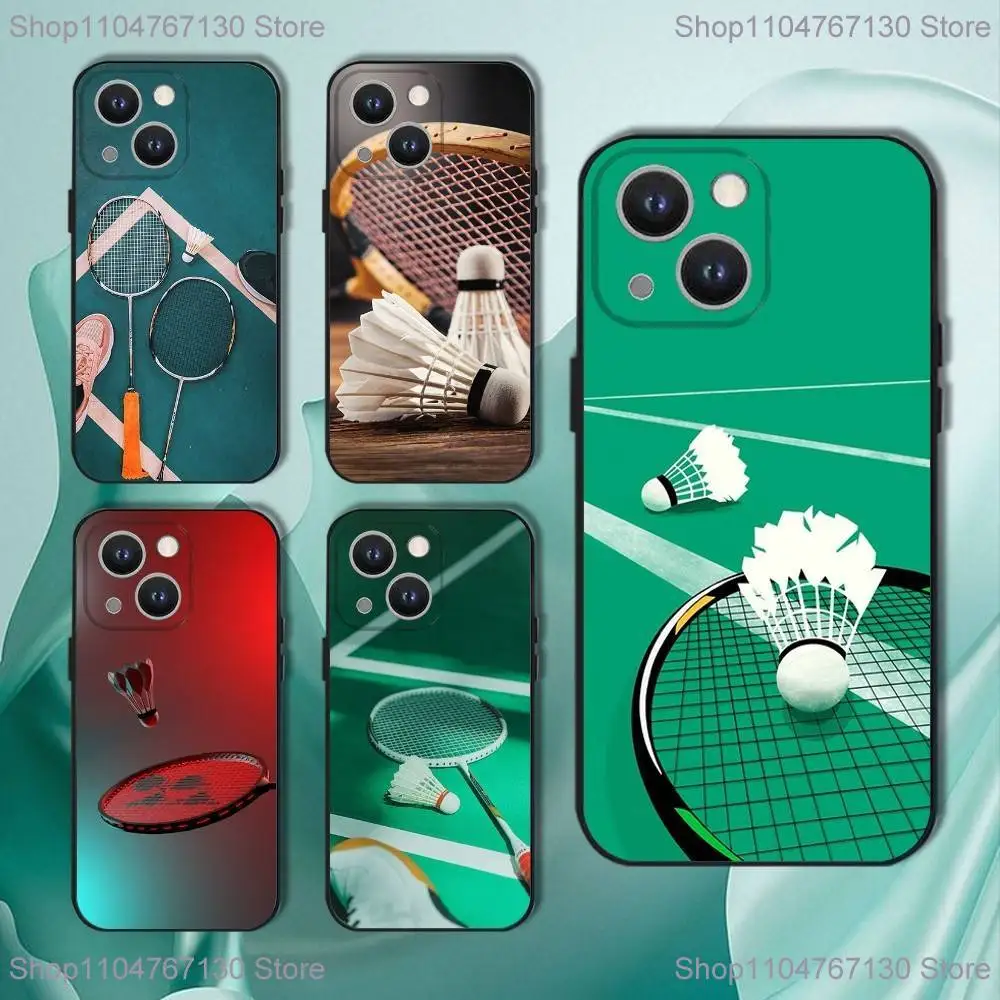 

Sport Badminton Cool Phone Case For iPhone 17,16,15,14,13,12,11,Pro,XS,Max,XR,Plus,E,SE4,Mini Black Soft Cover