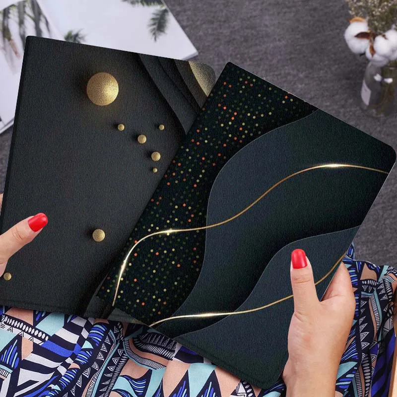 

Dark Wavy Line Shining For Xiaomi Redmi Mi Poco Pad 2 5 6s 7 7s Ultra Pro Max 14 12.4 12.1 inch Soft Tablet Case Gift