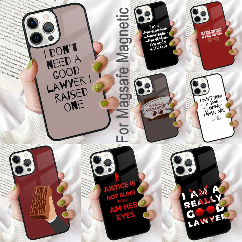 Coque de téléphone souple Good Lawyer, étui magnétique MagSafe pour iPhone 17 Air 16e Pro max 15 Pro 13 14 Plus 11 12