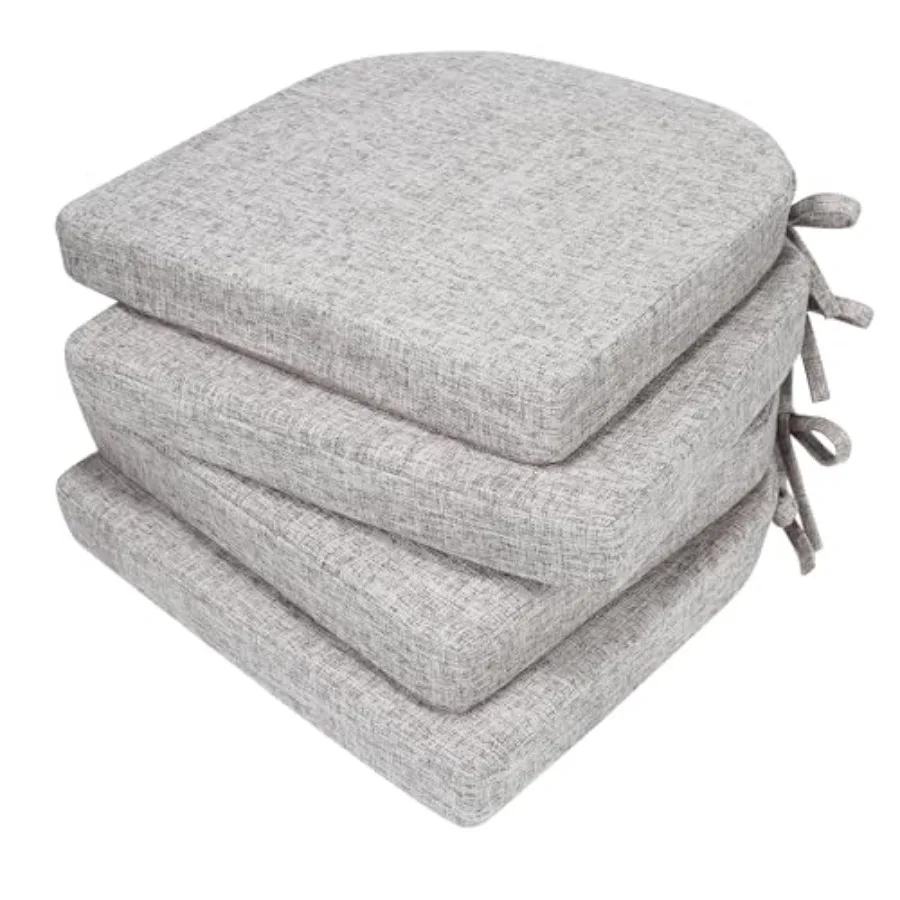 

D-Shaped Chair Cushions, 2" Thick Dining Chair Pads Machine-Washable, Seat Cushions for Chair 16" x 16", Set of 4 chairpad