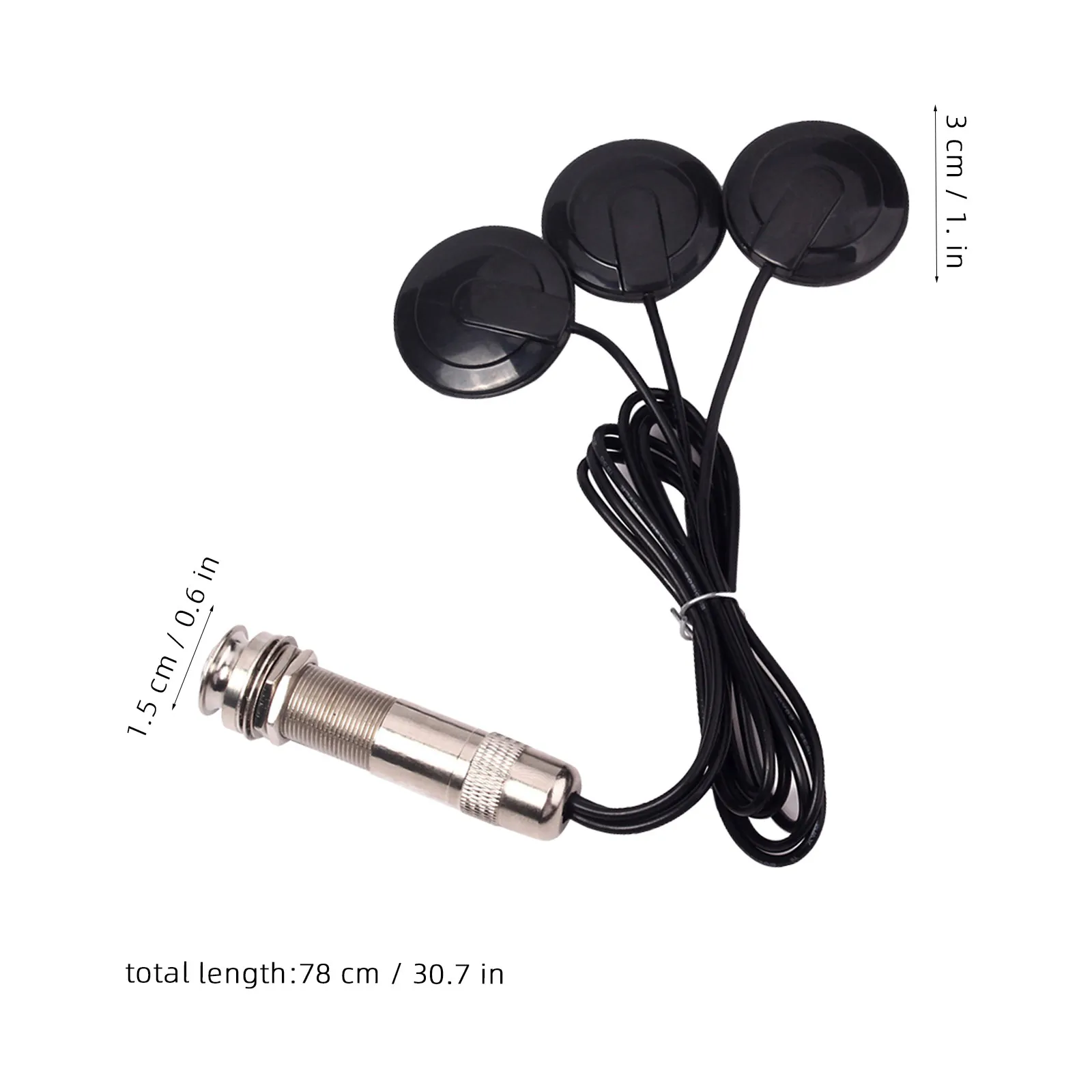 Black 3 Sensor Piezo Transducer Guitar Pickup Acoustic Instrument Amplification Low Feedback High Fidelity Sound Professional