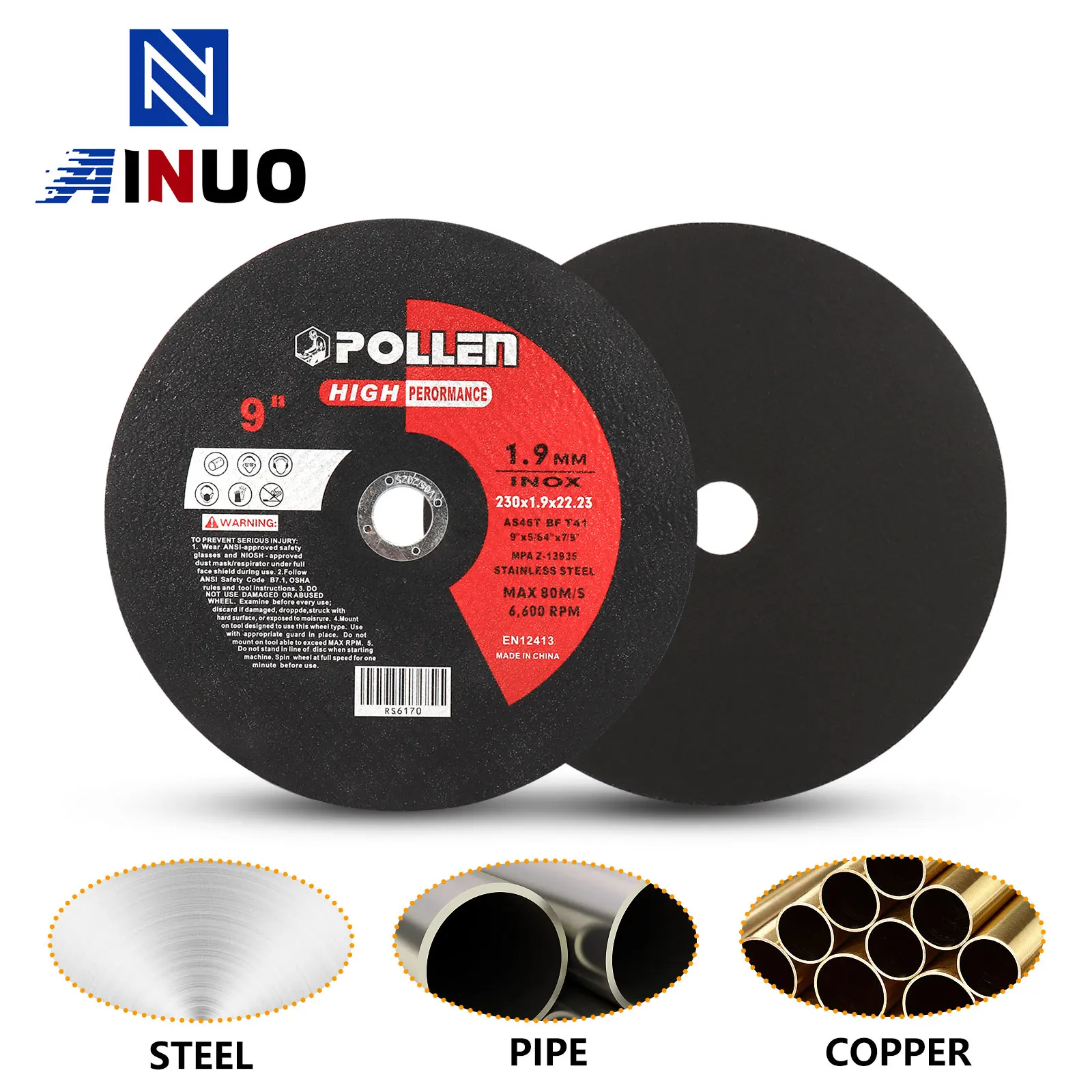 Folha de Corte de Metal para Angle Grinder Metal Corte Polimento Saw Blade Multifuncional Resina Rebolo Disco 18 Pcs 230 mm