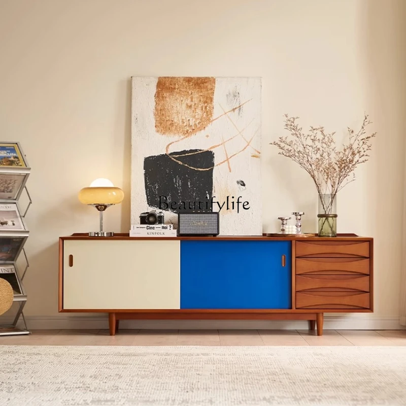 

05-Medieval solid wood living room locker retro storage cabinet