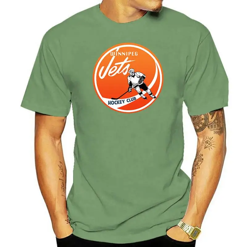 T-Shirt 10 Jets, Wha, Hockey, Retro, Jersey Logo, Throwback, Winnipeg, Manitoba High Quality Casual Printing Tee Shirt