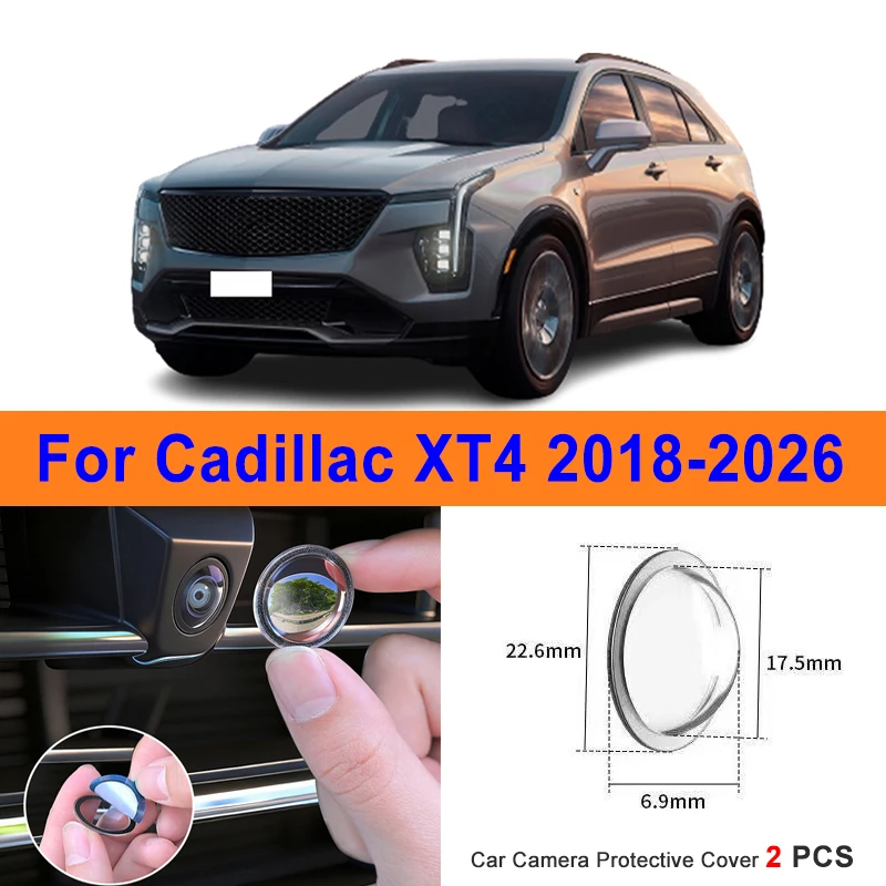 

360 Reverse Image Car Camera Cover Anti-Scratch PC Lens Protector Stickers For Cadillac XT4 2018-2026 2Pcs