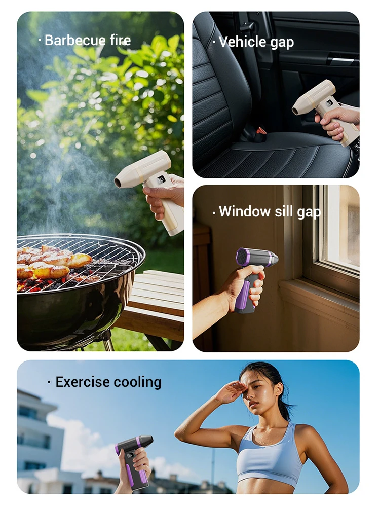 

Mini Turbo Jet Fan 450000RPM Violent Fan Powerful Air Blower Vacuum Dust Cleaner Type-C Charging Wind Speed 50m/s Electric Dryer