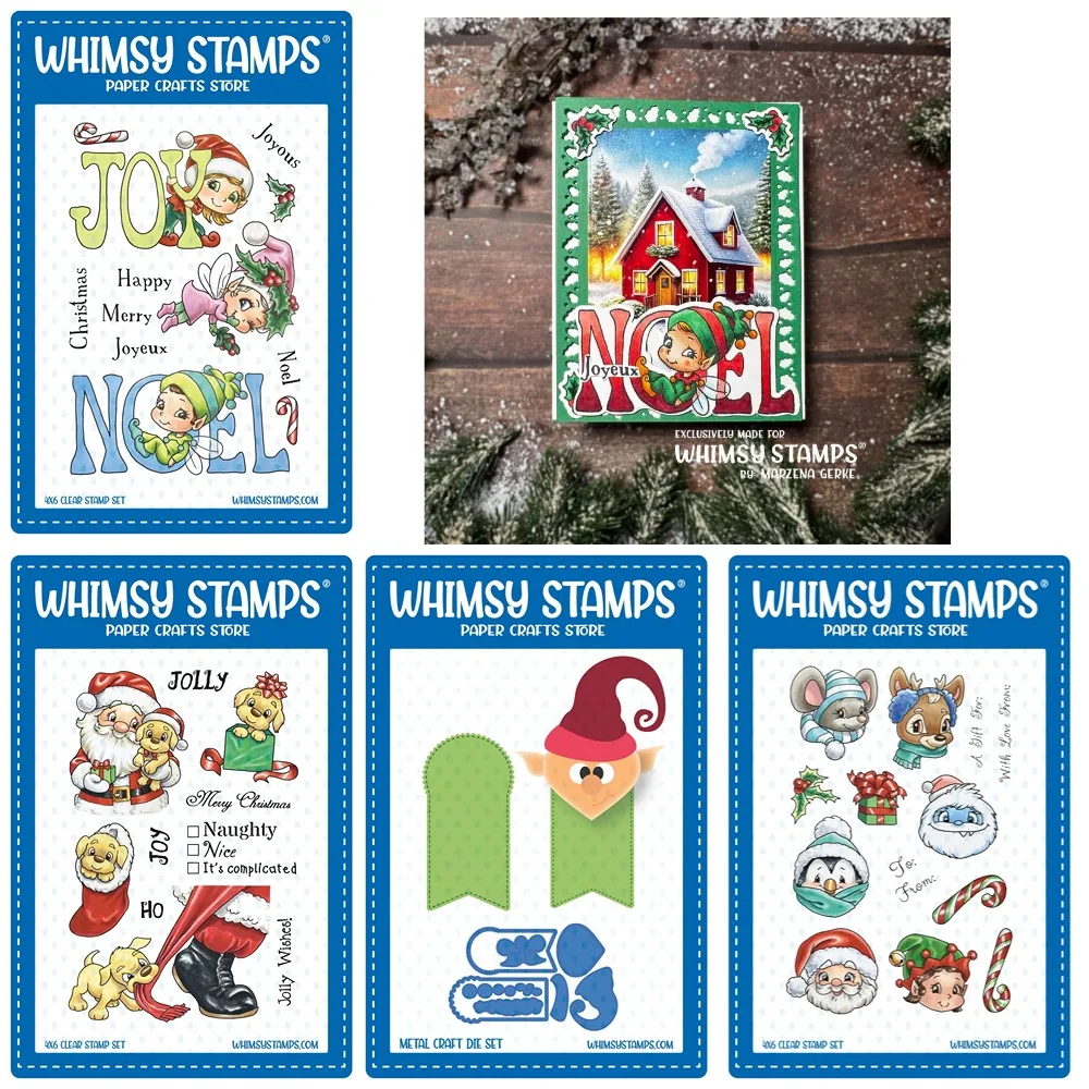 Santa Claus and dog Metal Cutting Dies and stamps DIY Scrapbooking Card Stencil Paper Cards Handmade Album Stamp Die Sheets
