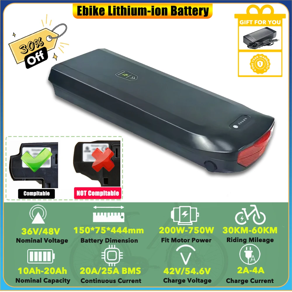 36 В 10,4 Ач 13 Ач 14,5 Ач 20 Ач литий-ионный аккумулятор для электрического велосипеда для Wayscral Everyway на вынос Anyway E100 E200 E300 E-Carrier Ebike