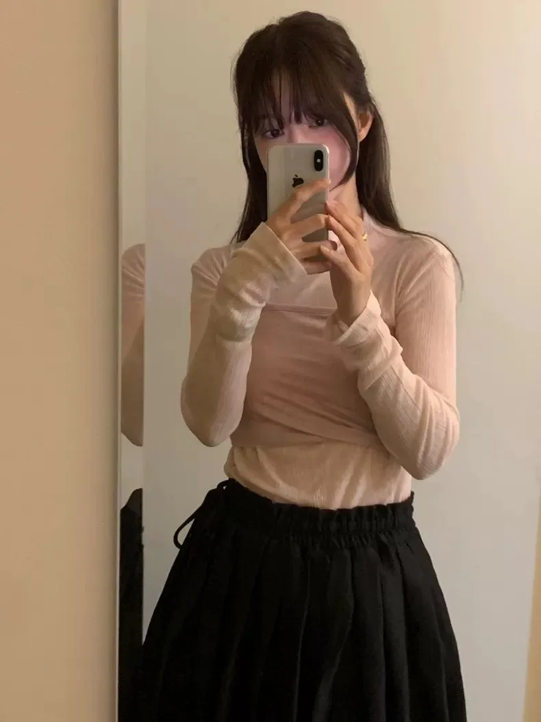 

Slim Fit Long Sleeve T-Shirt And Strap Set Two Piece Set Autumn New Arrival Dongda Gate Obet Women's Fashion Korean Style rou...
