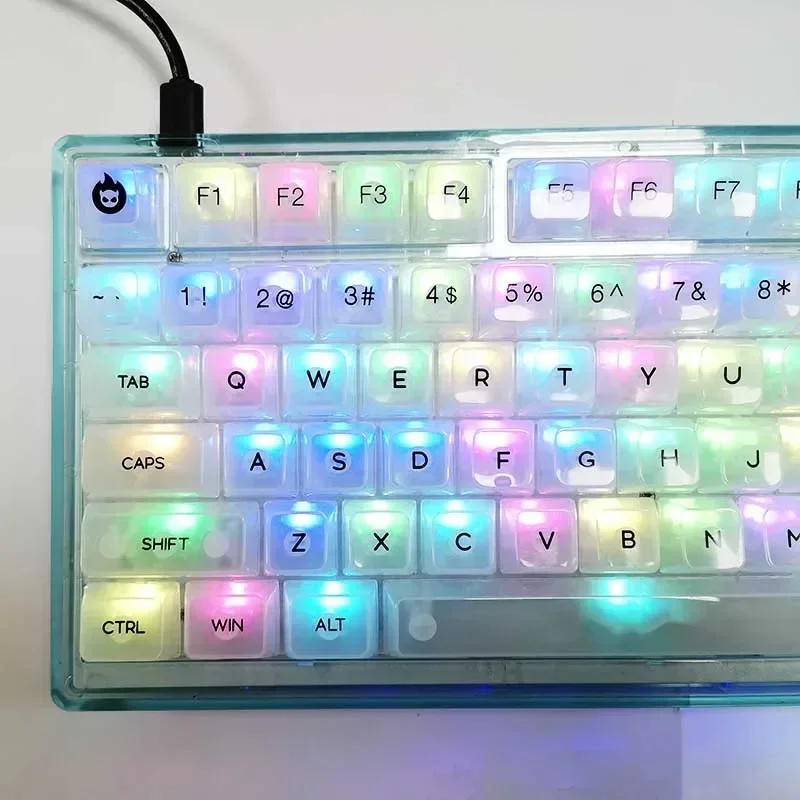 Mechanical Gaming Keyboard Transparent Jelly Switch USB2.0-Type C  Wire Removable PC Gamer Hardware RGB Backlit Esport Keyboards