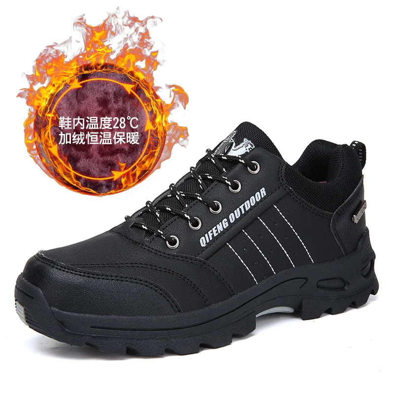 

2025 autumn and winter snow boots for men and women outdoor travel, thick and warm high top cotton shoes