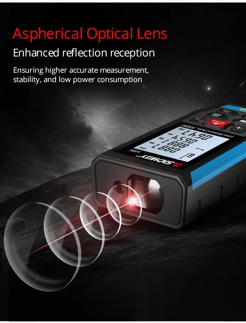 Imagem -02 - Sndway-telêmetro a Laser Equipamento de Medição de Distância Fita Eletrônica Laser Trena Roda H-d710a