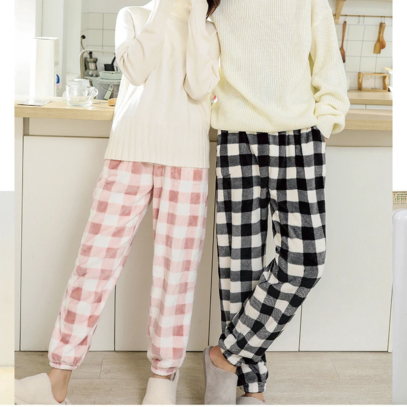 الرجال الخريف الشتاء كامل طول بنطلون بيجاما رشاقته الفانيلا النوم أسفل عادية لينة الدافئة Homewear زائد المخملية فضفاض بيجامة بانت
