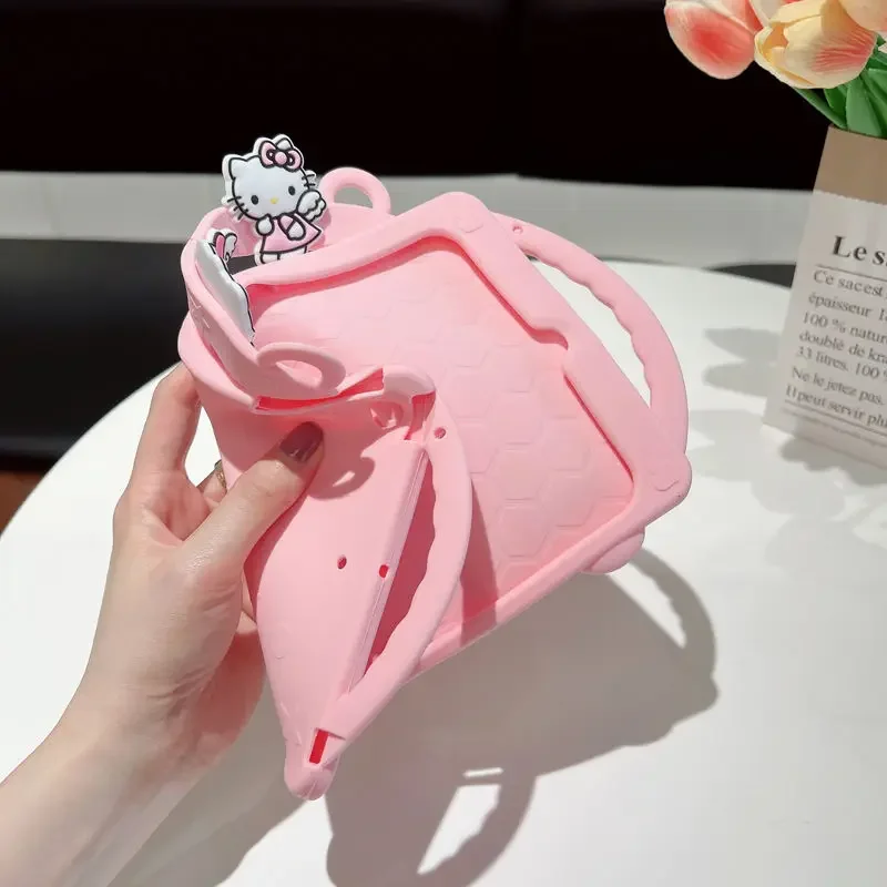 Sanrio Hello Kitty Case For iPad 5th 6th Gen Cover 10th Pro 11 2020 2021 Mini 6 5 4 10.5 Air 2 3 4 Silicone Case with Handle