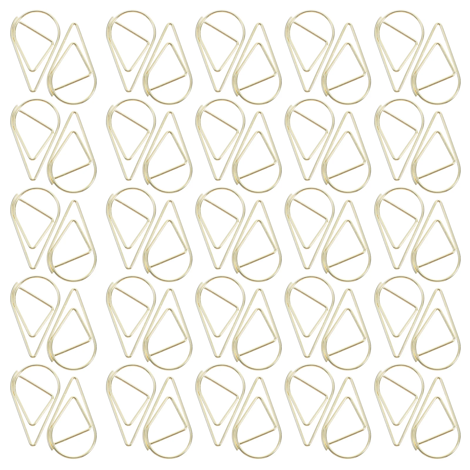

100pcs Teardrop Paper Clips Water Drop Metal Mini Pins for Office Documents Files Gold Creative Stationery