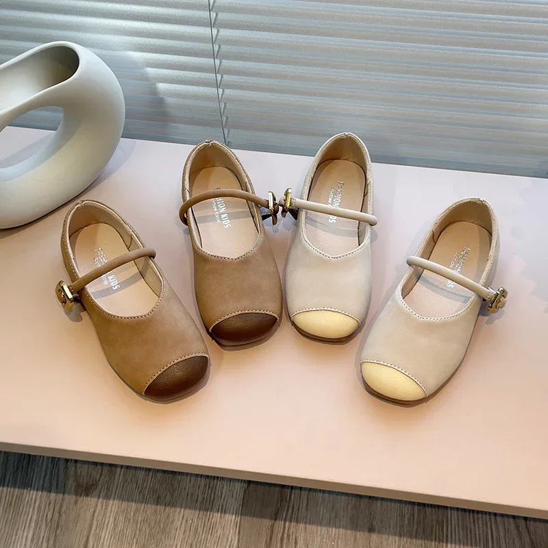 Chaussures Plates en Cuir pour Fille, Simples et Décontractées, Souples et Polyvalentes, pour la Marche à l'École, Confortables, Nouvelle Mode