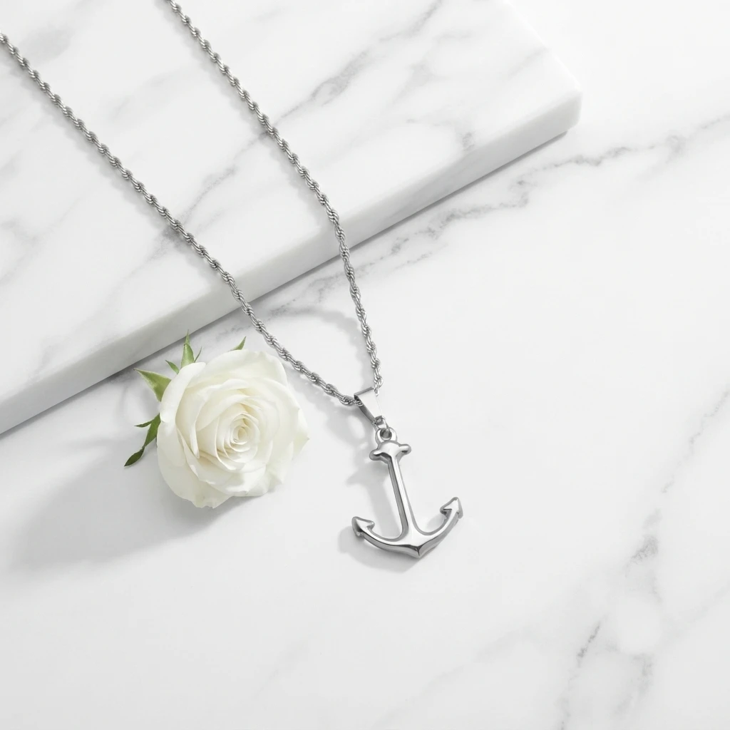 Plated Stainless Steel Chains for Man Anchor Pendant Men's Luxury Personalized Jewelry Gift for Friends Wholesale Dropshipping