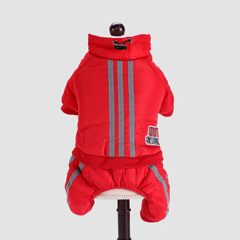 Ropa para perros de peluche acolchada de algodón para mascotas, ropa de capitán para perros pequeños y medianos, otoño e invierno