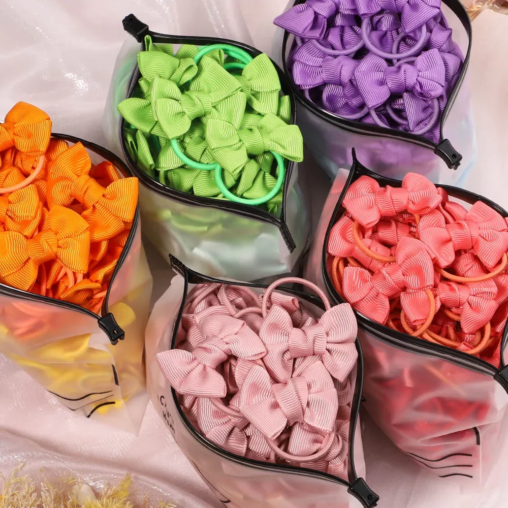 5 sztuk dziecięce gumki do włosów nakrycia głowy dziewczyny Scrunchies elastyczna opaska do włosów dziecięca gumka do włosów kokarda zestaw gumek akcesoria dla dzieci