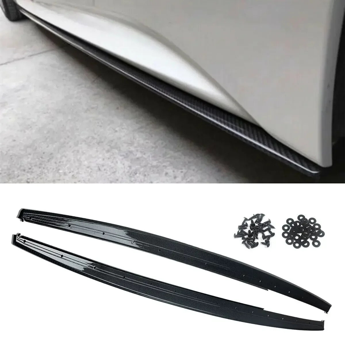 Side skirt sill extension lower side lip for Bmw F30 3 series 12-18 Carbon Style