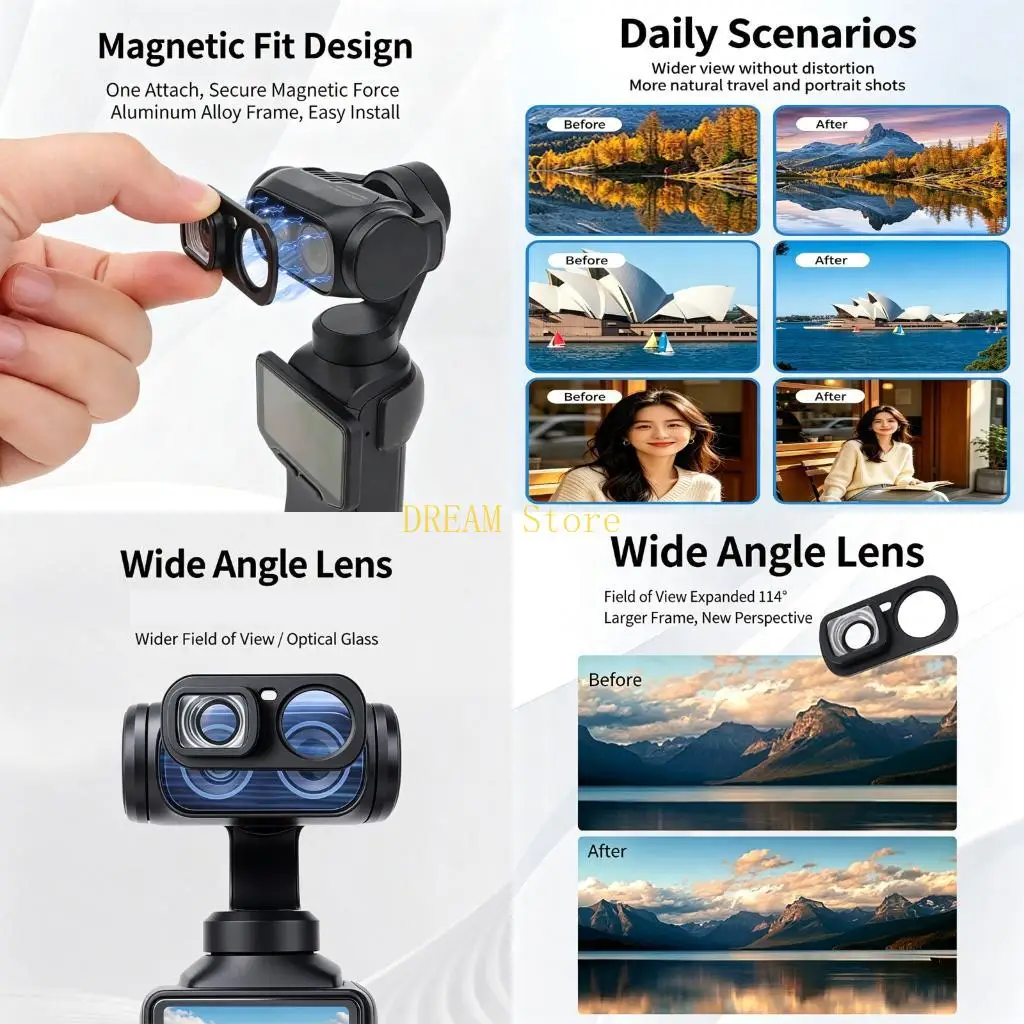 Opticals Wide Lens for Travel Photography City Scene Framing Indoor Video Best Sale