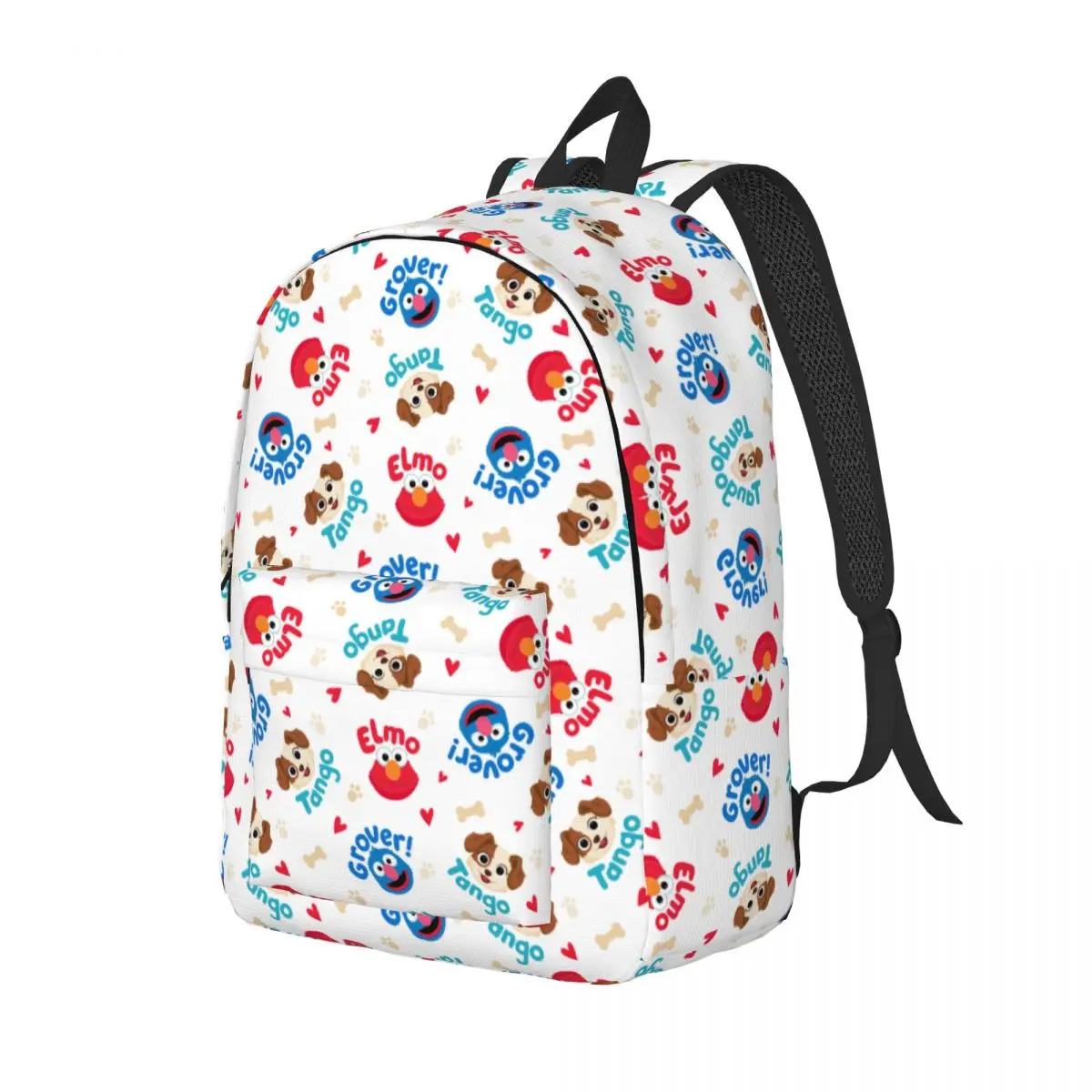 Cookie Monster Tango Elmo & Grover Pattern Cool Backpack Lightweight Student Business Daypack for Men Women Laptop Shoulder Bag