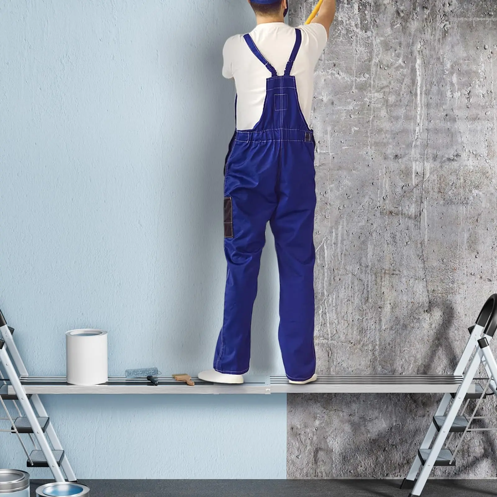 6-9Ft Aluminum Work Plank, Telescoping Plank, 440Lbs Capacity, Aluminum Extension Plank, Aluminum Scaffolding Plank with Skid-Proof Platform Scaffold Ladder Accessory