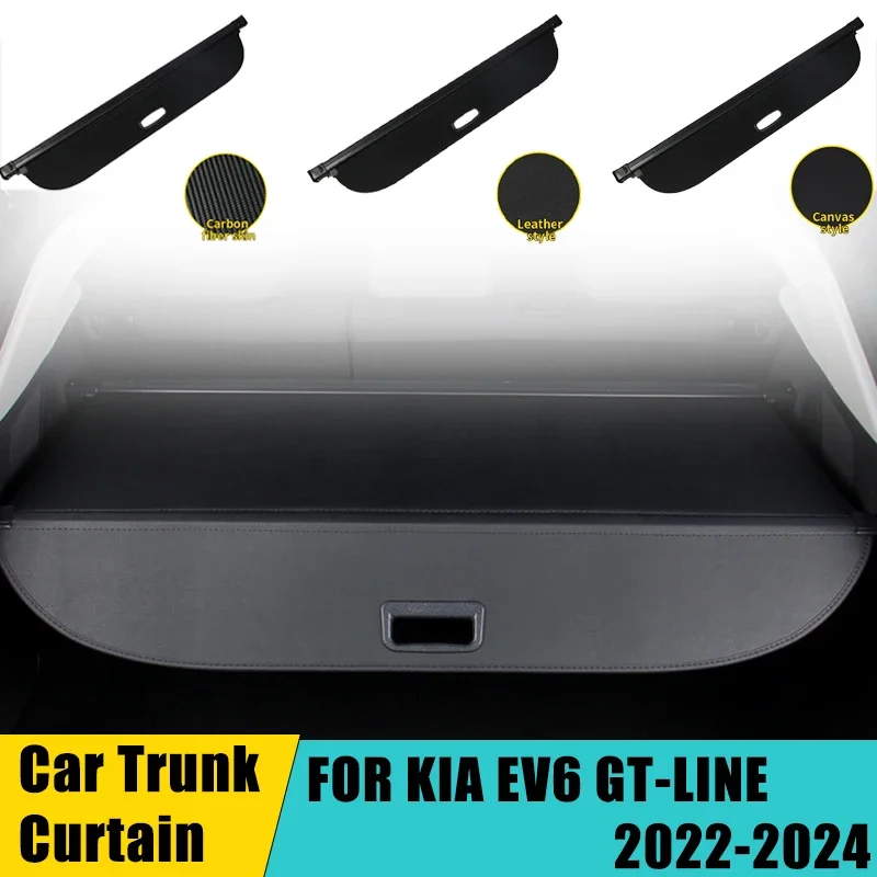 

Car Rear Trunk Curtain For Kia EV6 GT-Line CV 2022-2024 2023 Space Rack Partition Shelter Covers Anti-peeping Car Accessories