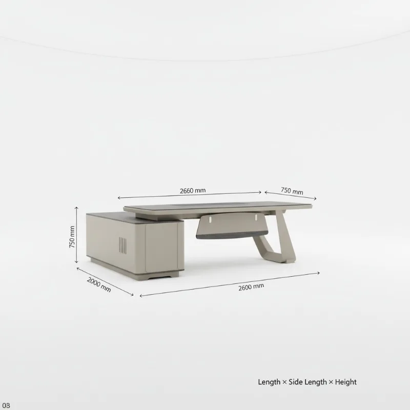 Modern Luxury Durable Eco-Friendly Executive L-shape Panel Wooden CEO Manager Desk High-end Office Furniture for Boss Office