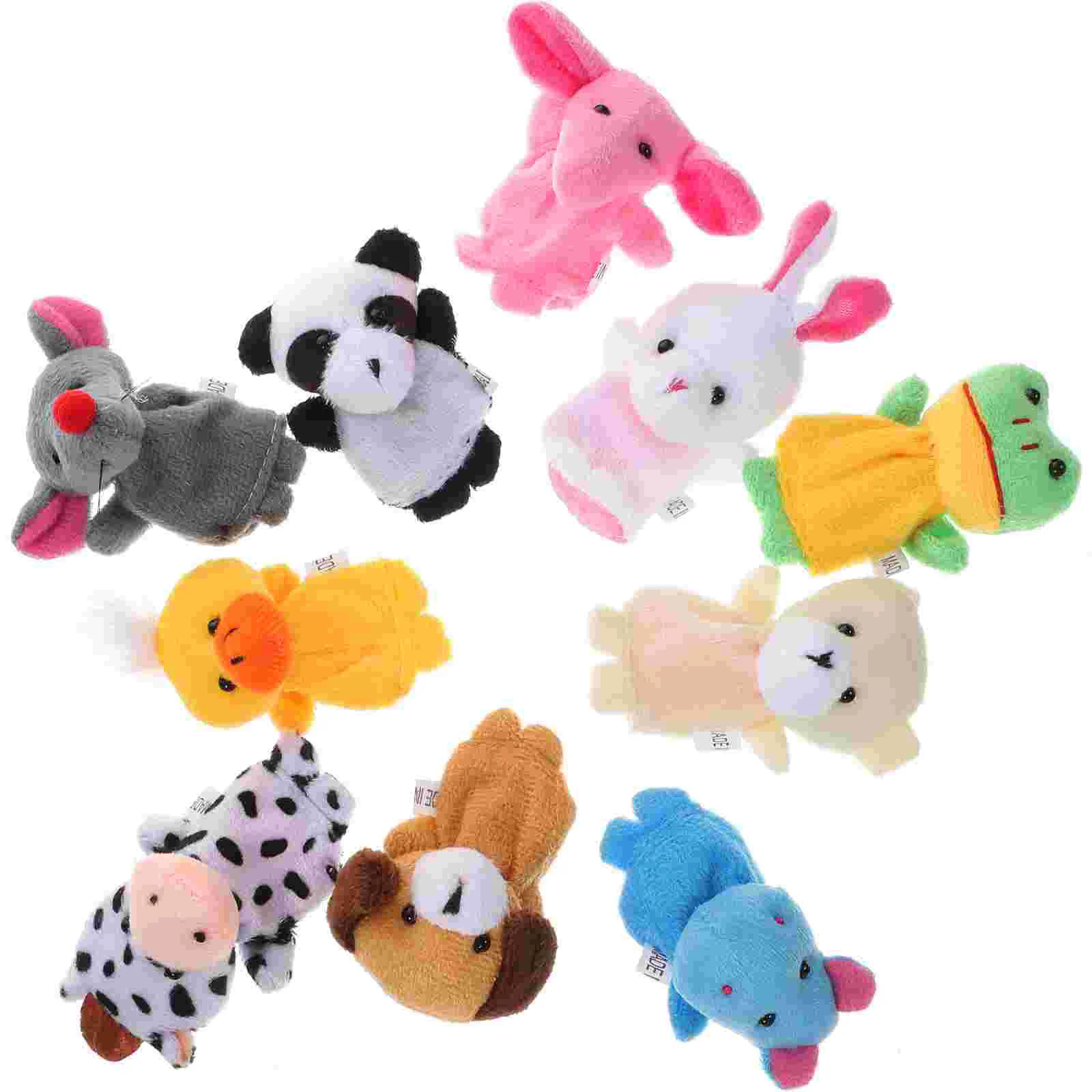 

10 Pcs Friends Hand Puppets Glove Toy Finger Animals Mini Plush Story Telling Basket