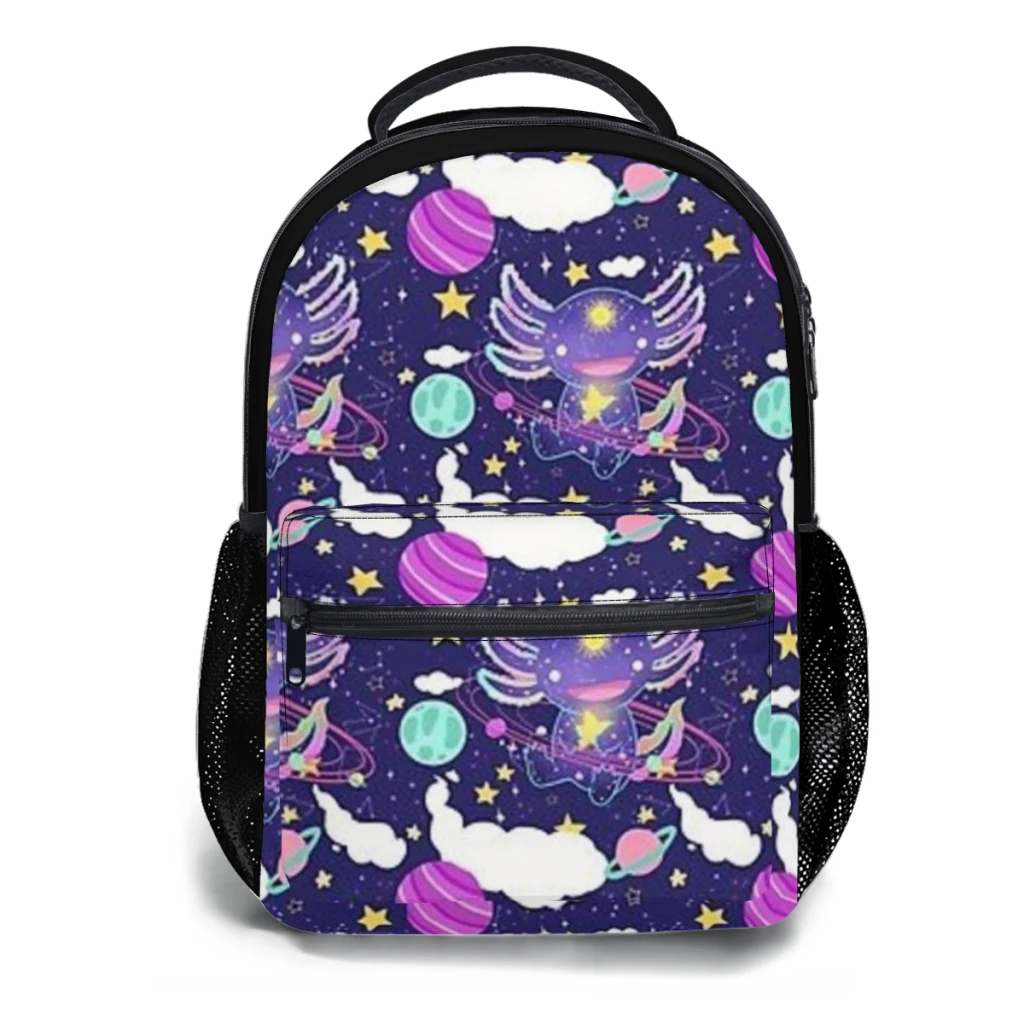 Axolotl Orbit Versatile Backpack Large Capacity Waterproof Backpack Washable Computer Bag Unisex