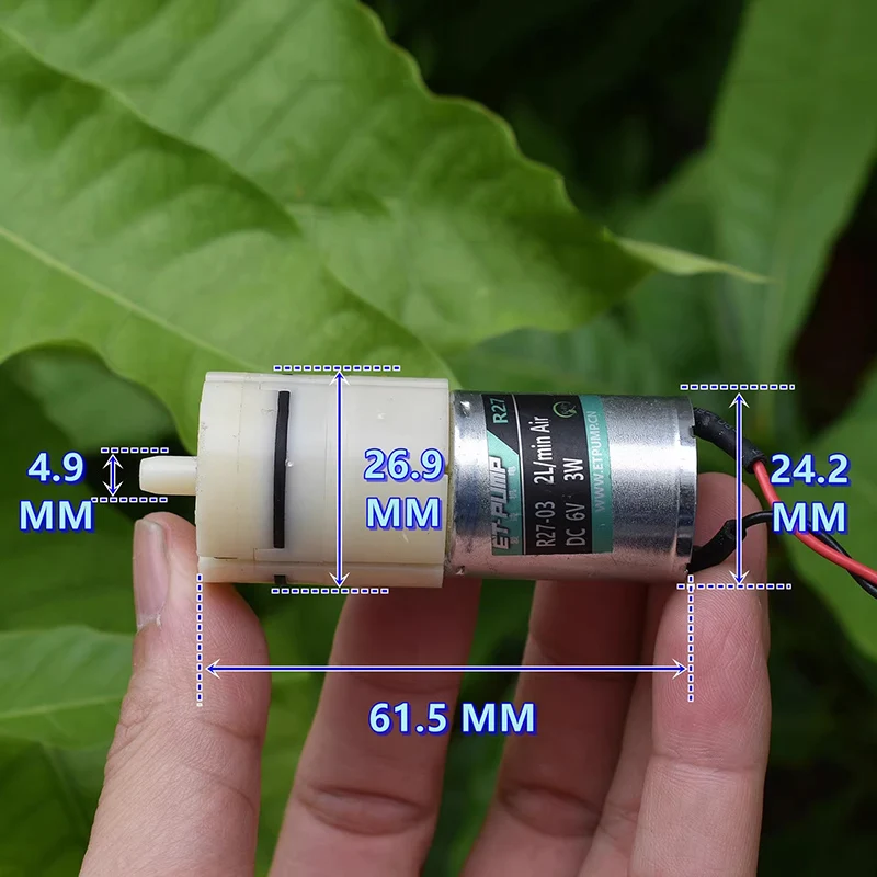 

ET R27-03 Pump DC 5V 6V 2L/min Large Flow Mini 370 Motor Air Pump Micro Oxygen Pressure Pump DIY Inflator Medical Monitor