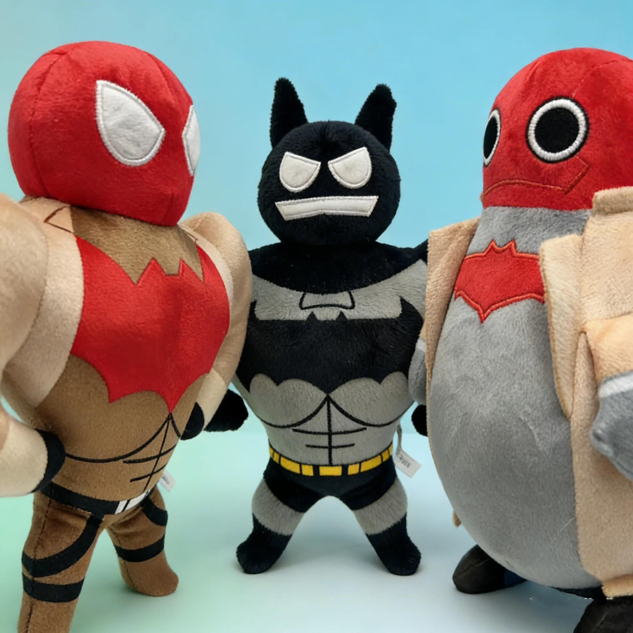 2026 Cute Anime Peripherals Toy Christmas Gift Cute Anime Figures Decoration Fat Jason Muscle Superman Muscle Batman Plush Doll