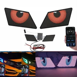 Car Devil Eyes Light Modification Eye DIY Pixel Panel Animation Display Turn Signal Lamp Fog Lamp Decor Accessories APP Control