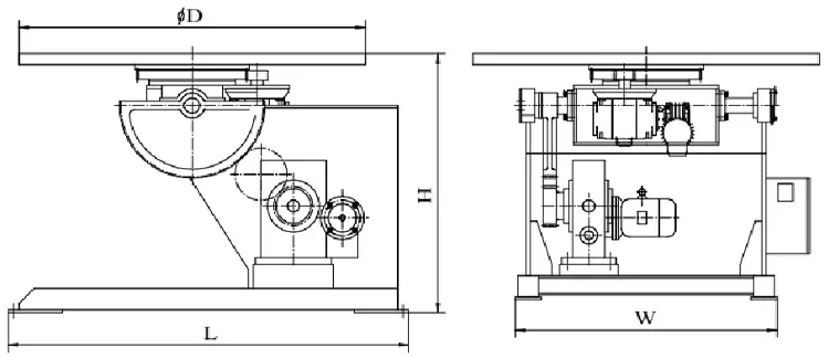 0-90 Degrees Rotary Table 300Kg Welding Positioner Chuck Safety