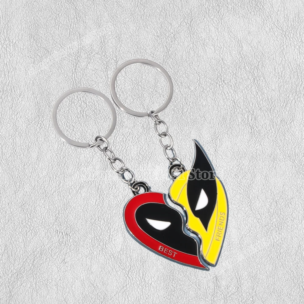 Deadpools & Wolverine Keychains Cartoon Figure Doll Keyrings Car Key Chains Cute Ring Girl Boy Schoolbag Ornaments Accessories